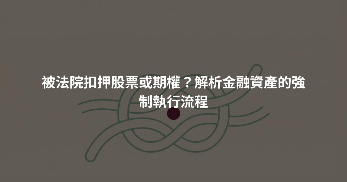 被法院扣押股票或期權？解析金融資產的強制執行流程